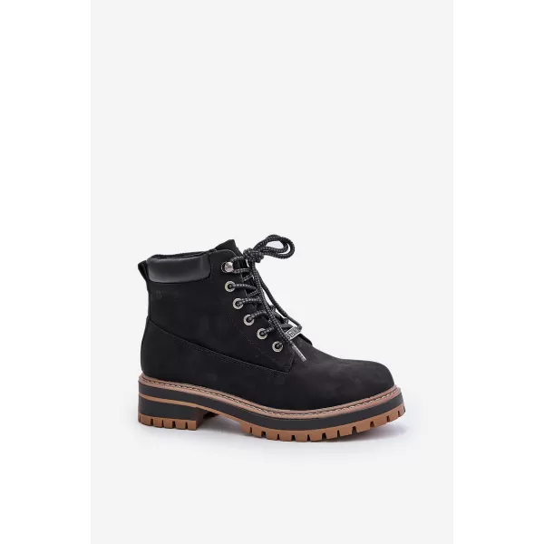  Дамски боти до глезена BIG STAR SHOES OO274A290 ЧЕРЕН 