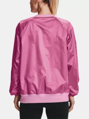 Дамски суичър UNDER ARMOUR RECOVER STORM WOVEN SHINE CREW 1364012-680 РОЗОВО