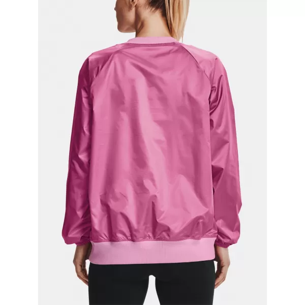  Дамски суичър UNDER ARMOUR RECOVER STORM WOVEN SHINE CREW 1364012-680 РОЗОВО 