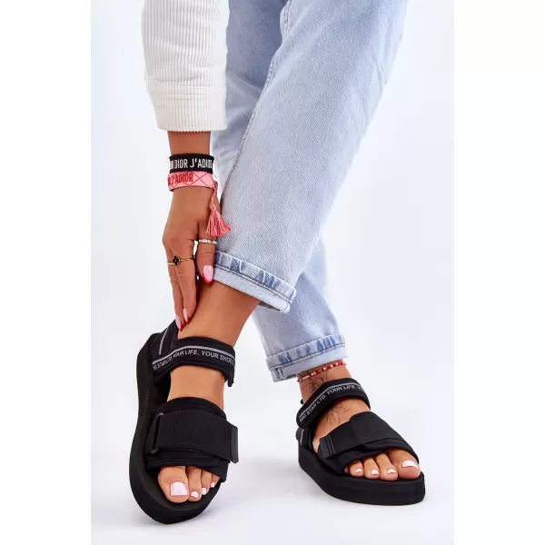  Дамски сандали BIG STAR SHOES LL274784 ЧЕРЕН 