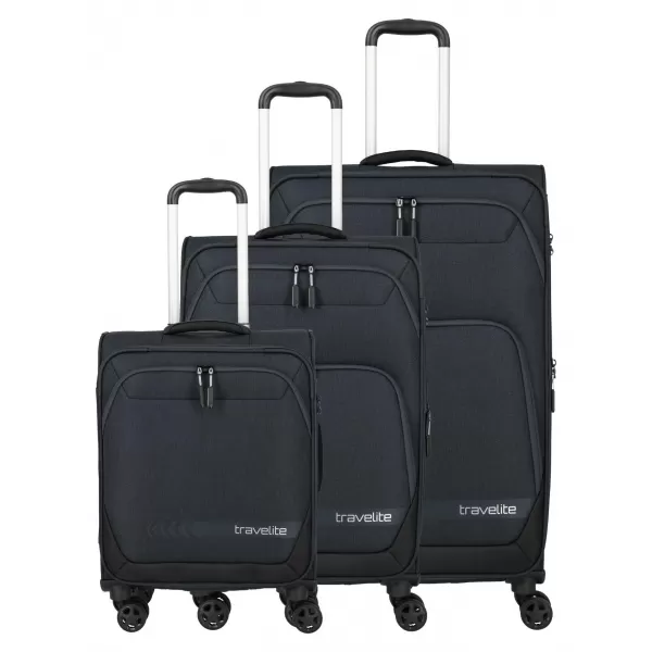  Комплект куфари TRAVELITE Kick Off 4w S, M exp, L exp АНТРАЦИТ 