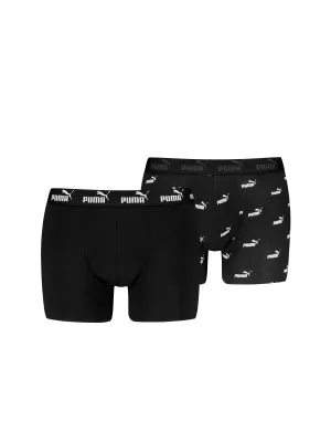 Мъжки боксерки PUMA ELEMENTS MEN LOGO PRINT BOXERS 2P 93875405 ЧЕРЕН