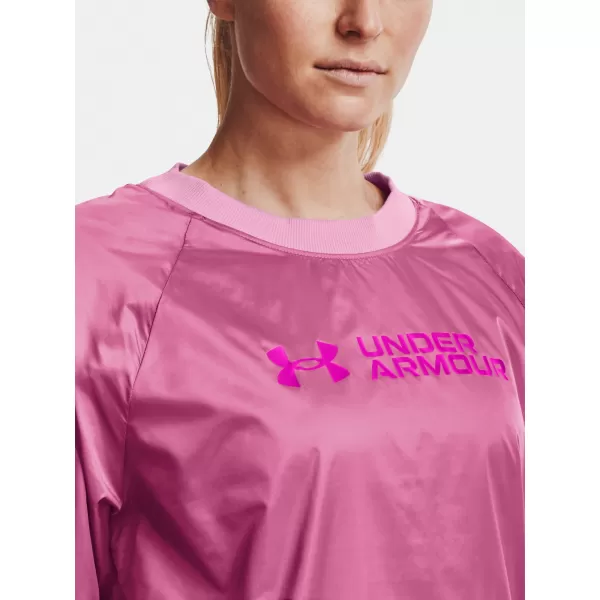  Дамски суичър UNDER ARMOUR RECOVER STORM WOVEN SHINE CREW 1364012-680 РОЗОВО 