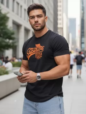 Мъжка тениска DSTREET RX5366 ЧЕРЕН