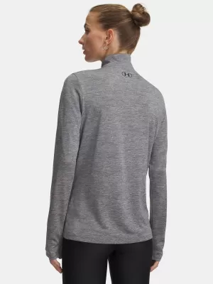 Дамска тениска UNDER ARMOUR TECH 1/2 ZIP- TWIST 1384225-709 ЗЕЛЕНО