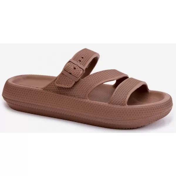  Дамски чехли BIG STAR SHOES 42155-19 КАФЯВО/БЕЖОВО 