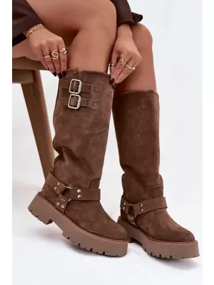 Дамски боти BIG STAR SHOES OO274A182 БЕЖОВО