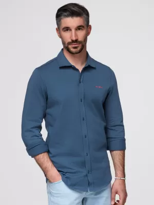 Мъжка риза OMBRE K697 ДЕНИМ
