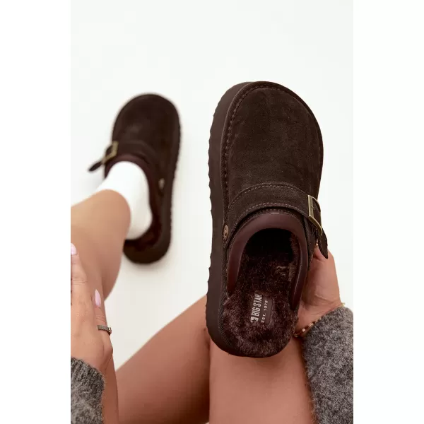  Дамски чехли BIG STAR SHOES UU274697 КАФЯВО/БЕЖОВО 