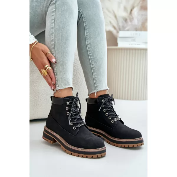  Дамски боти до глезена BIG STAR SHOES OO274A290 ЧЕРЕН 