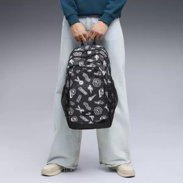  Раница PUMA ACADEMY AOP BACKPACK 09115025 PUMA BLACK/RUNNING ICONS AOP 