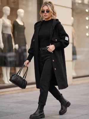 Дамско палто DSTREET NY0798 ЧЕРЕН