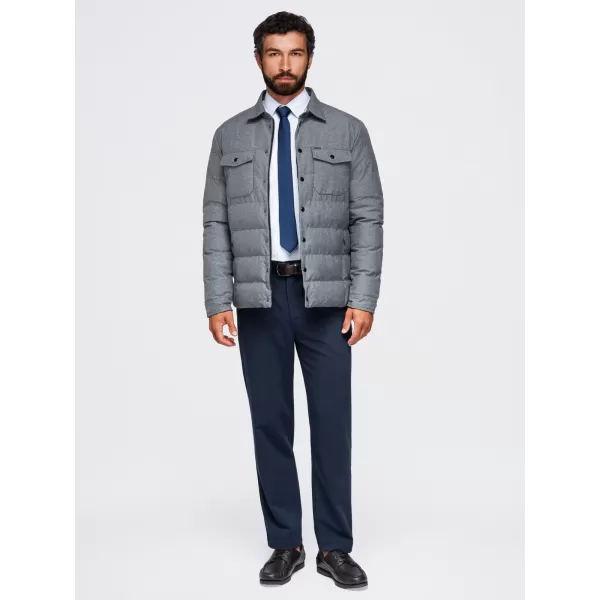  Мъжко ватирано яке OMBRE OM-JALP-0256 СИВ МЕЛАНЖ 