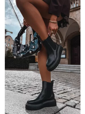 Дамски боти до глезена BIG STAR SHOES UU274334 ЧЕРЕН