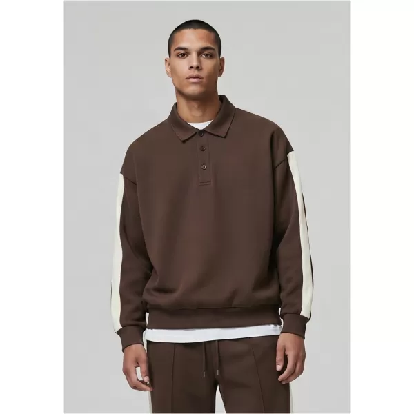 Мъжка тениска с яка URBAN CLASSICS TB8595-00075 КАФЯВО 