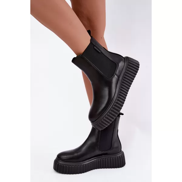  Дамски боти до глезена BIG STAR SHOES UU274334 ЧЕРЕН 