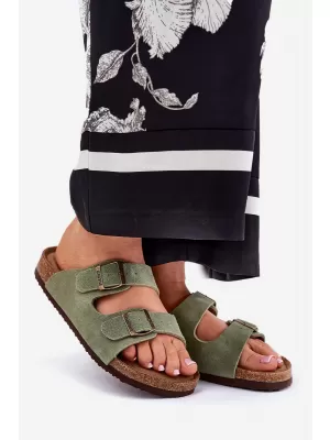 Дамски чехли BIG STAR SHOES RR274A393 ЗЕЛЕНО