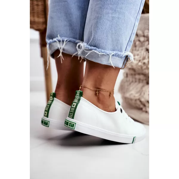  Дамски кецове BIG STAR SHOES GG274006 БЯЛО/ЗЕЛЕНО 