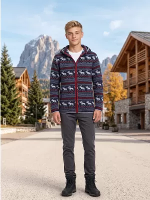 Детски топъл пуловер ALPINE PRO NORESO ЛУНЕН ОКЕАНСКИ ВАРИАНТ PB