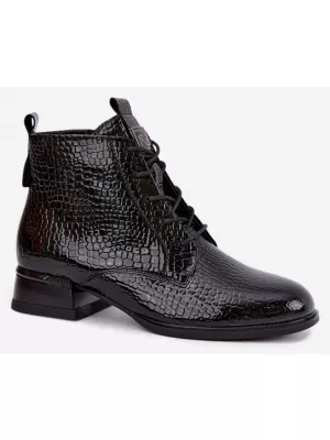 Дамски боти до глезена VINCEZA 58659 ЧЕРЕН
