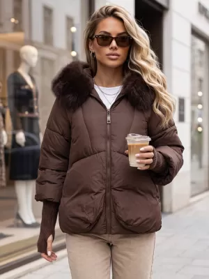 Дамско яке DSTREET TY5991 КАФЯВО