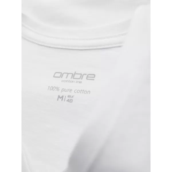  Мъжка тениска OMBRE OM-TSBS-0281 БЯЛО/ПЯСЪЧНО/МОРСКО СИНЬО 