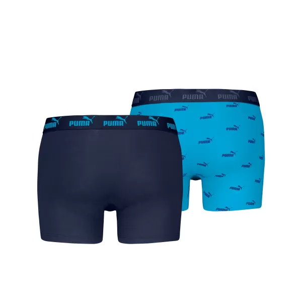  Мъжки боксерки PUMA ELEMENTS MEN LOGO PRINT BOXERS 2P 93875401 СИНЬО КОМБО 