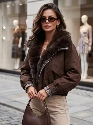Дамско яке DSTREET TY5840 КАФЯВО