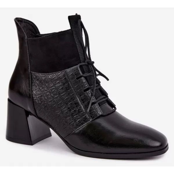  Дамски боти до глезена VINCEZA 58670 ЧЕРЕН 