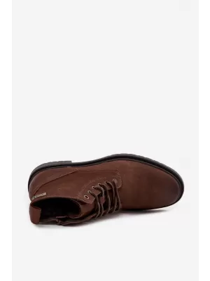 Мъжки боти до глезена BIG STAR SHOES OO174149 КАФЯВО/БЕЖОВО
