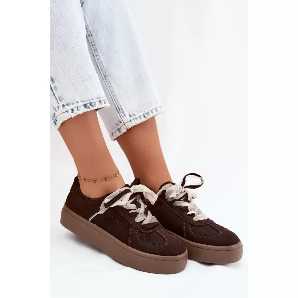  Дамски кецове BIG STAR SHOES UU274004 КАФЯВО 