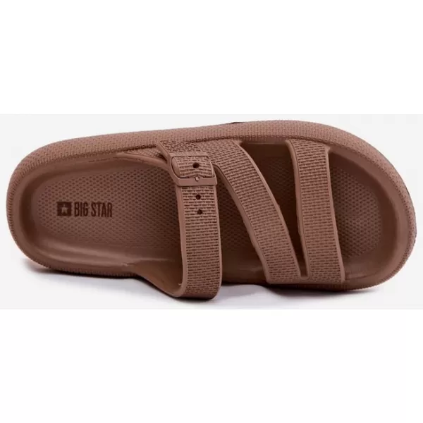  Дамски чехли BIG STAR SHOES 42155-19 КАФЯВО/БЕЖОВО 