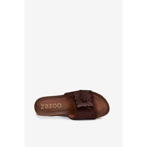 Дамски чехли ZAZOO 40312 ШОКОЛАД 