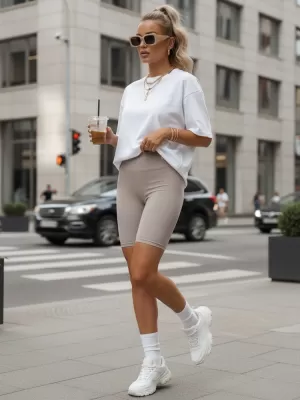 Дамски шорти DSTREET SY0569 СВЕТЛО СИВО