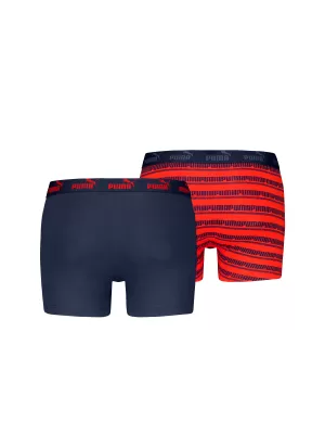 Мъжки боксерки PUMA ELEMENTS MEN STRIPED BOXERS 2P 93884205 ЧЕРВЕНО/МОРСКО СИНЬО
