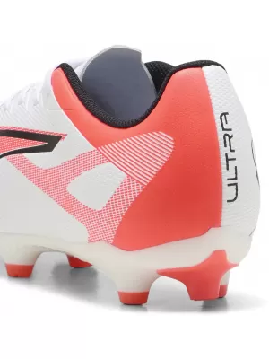 Футболни обувки PUMA ULTRA 5 PLAY FG/AG 108169-01 БЯЛО/ЧЕРНО/СВЕТЕЩО ЧЕРВЕНО