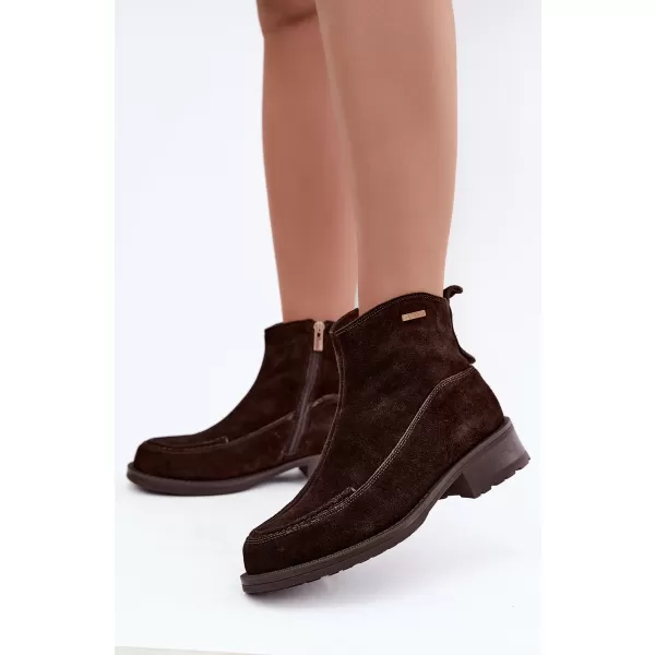  Дамски боти до глезена BIG STAR SHOES UU274602 КАФЯВИ/БЕЖОВИ СЕНКИ 