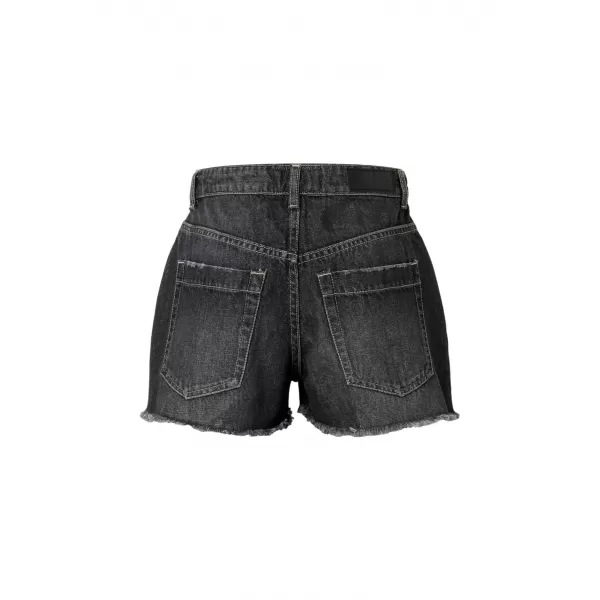  Дамски шорти URBAN CLASSICS TB8193 ЧЕРНО ИЗМИТИ 
