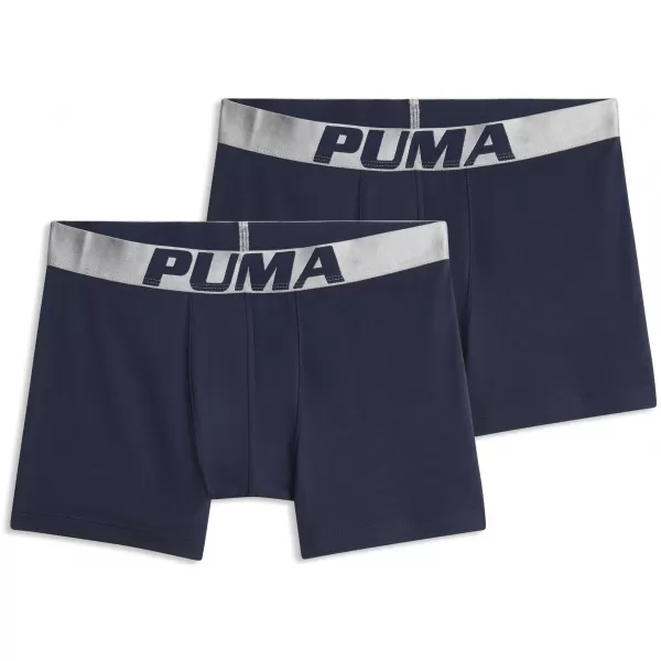  Мъжки боксерки PUMA MEN SHINE ELASTIC BOXERS 2P 94780601 СИНЬО/СРЕБРИСТО 