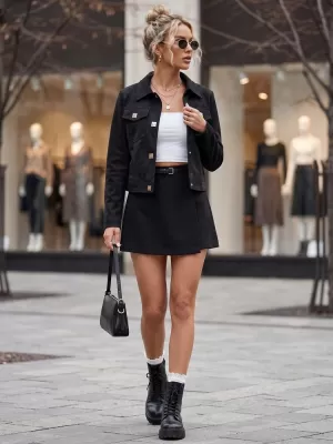 Дамско яке DSTREET TY5880 ЧЕРЕН
