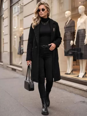Дамско палто DSTREET NY0782 ЧЕРЕН