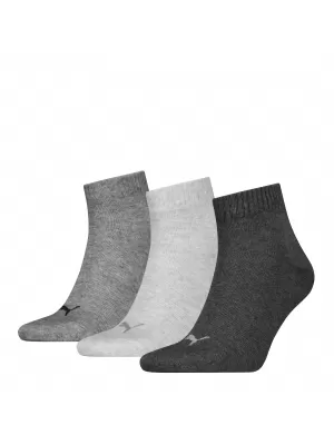 Чорапи PUMA UNISEX QUARTER PLAIN 3P 93858916 АНТРАЦИТ/Л МЕЛ СИВО/М МЕЛ СИВО