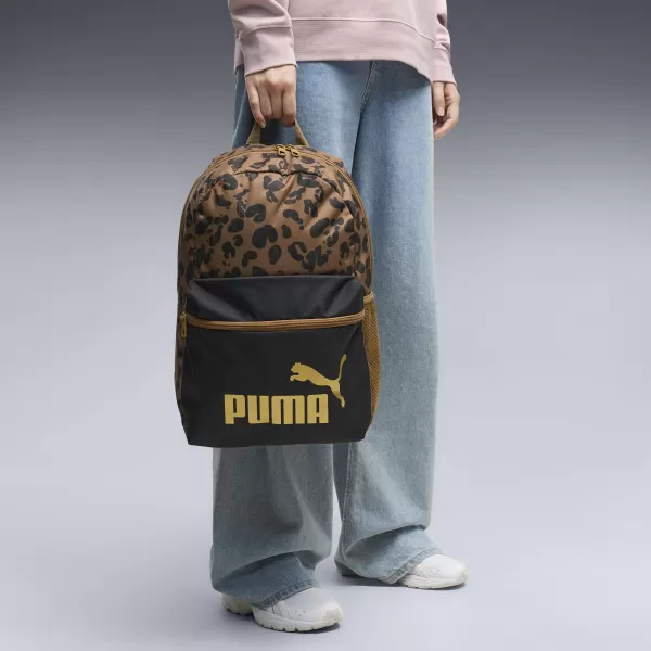  Раница PUMA PHASE AOP BACKPACK 09116916 PUMA BLACK/KONA BROWN/LEOPARD AOP 