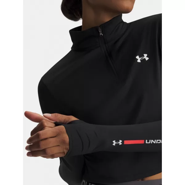  Дамска тениска UNDER ARMOUR TECH BRANDED 1/2 ZIP 6009988-001 ЧЕРЕН 