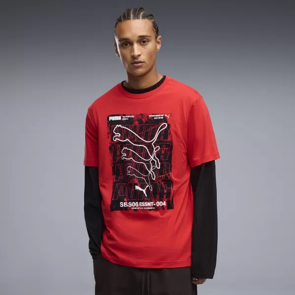  Мъжка тениска PUMA GRAPHICS BOX TEE 69436611 ЗА ВСИЧКИ ВРЕМЕНА ЧЕРВЕНО 