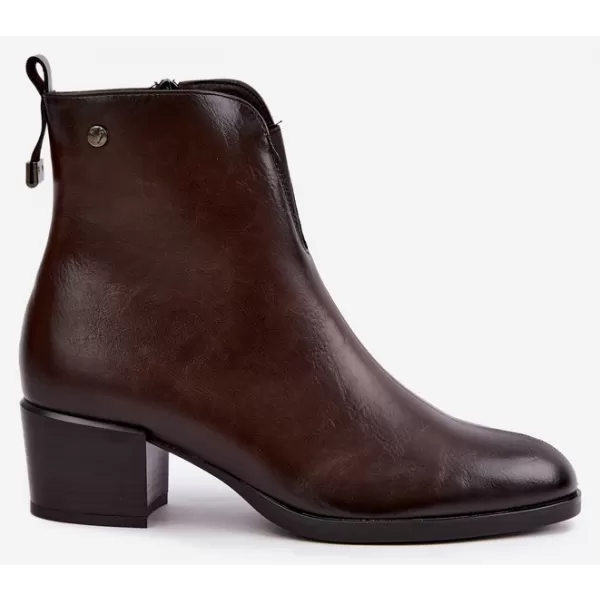  Дамски боти до глезена VINCEZA 58654 ШОКОЛАД 