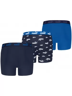 Детски боксерки PUMA ELEMENTS BOYS LOGO PRINT BOXERS 3P 93896805 СИНЬО КОМБО