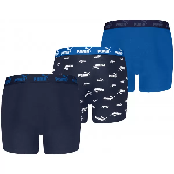  Детски боксерки PUMA ELEMENTS BOYS LOGO PRINT BOXERS 3P 93896805 СИНЬО КОМБО 