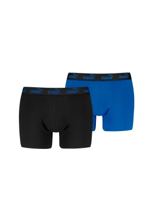 Мъжки боксерки PUMA ELEMENTS MEN BASIC BOXERS 2P 93875301 ЧЕРНО/СИНЬО