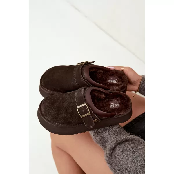  Дамски чехли BIG STAR SHOES UU274697 КАФЯВО/БЕЖОВО 